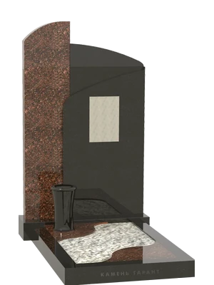 Контрастное сочетание черного и коричневого гранита у памятника 